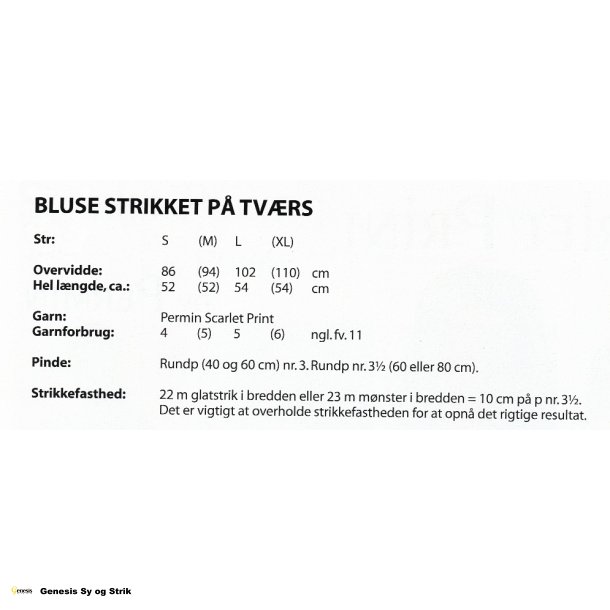 Bluse strikket p tvrs