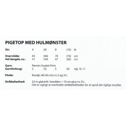 Pigetop med hulmnster