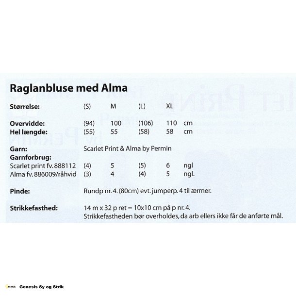 Raglanbluse med Alma