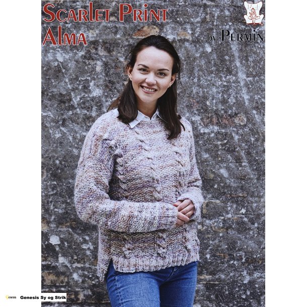 Storsweater i perlestrik med snoninger