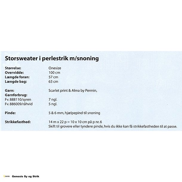 Storsweater i perlestrik med snoninger