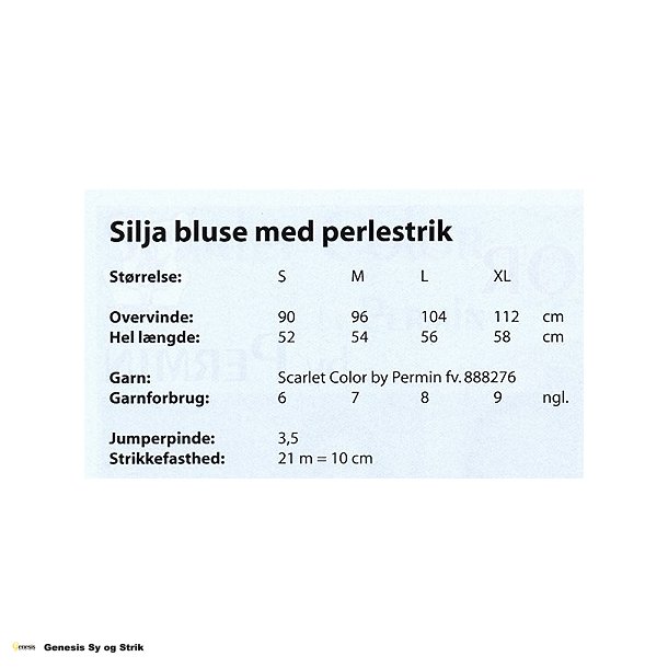 Scarlet bluse med perlestrik