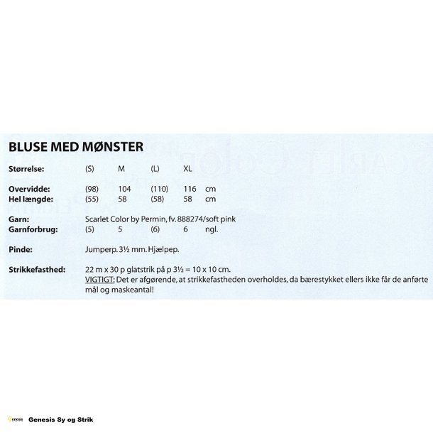 Scarlet C Bluse m/mnsterinds