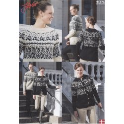 Dalarna bluse og cardigan med rundt brestykke