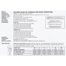 Dalarna bluse og cardigan med rundt brestykke