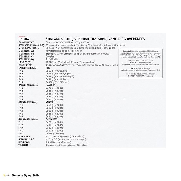 Dalarna hue, vendbart halsrr, vanter og overknees