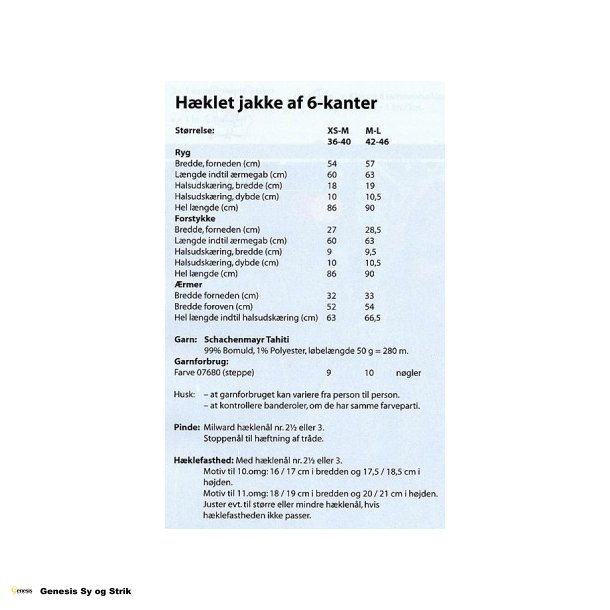 Hklet jakke af 6 - kanter