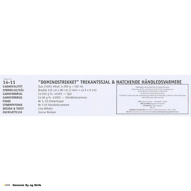 "Dominostrikket" trekantssjal &amp; matchende hndledsvarmere