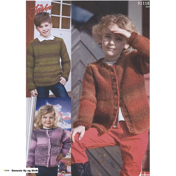 Cardigan &amp; Trje med omvendt glatstrikning