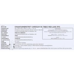 Strukturmnstret cardigan og trje med lang ryg