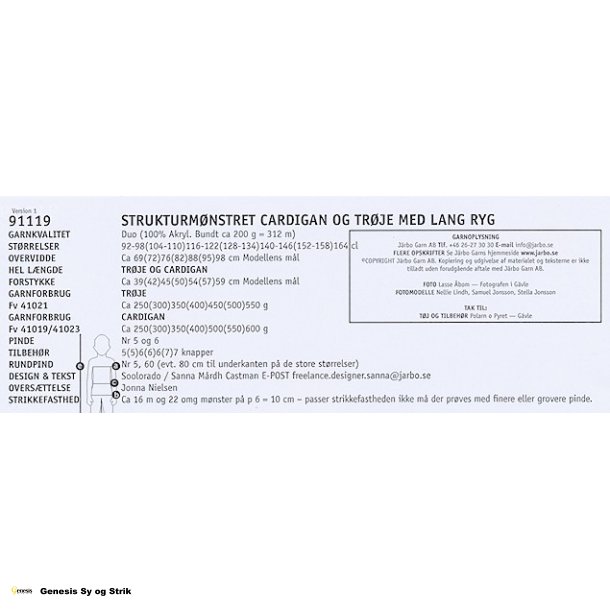 Strukturmnstret cardigan og trje med lang ryg