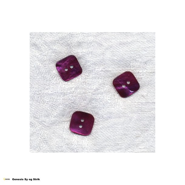 Firkantet perlemor knap lilla