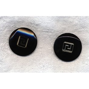 Knap med mnster - Sort