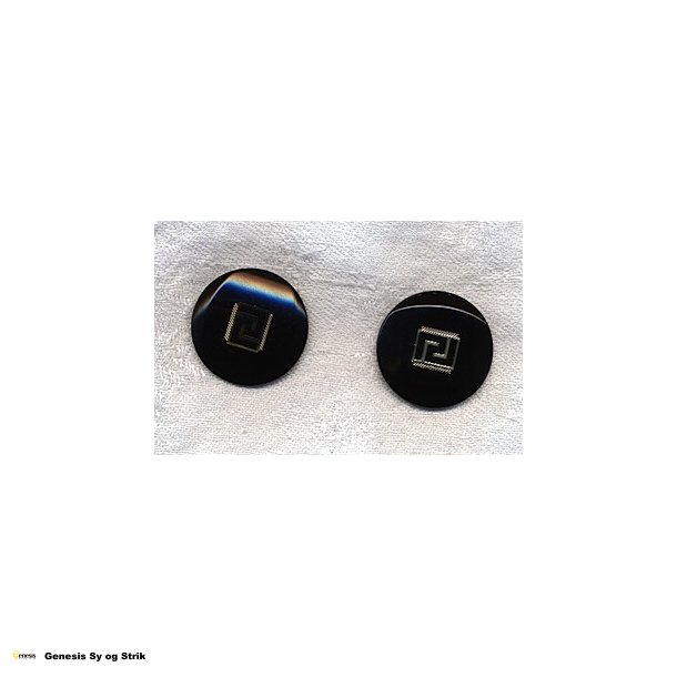 Knap med mnster - Sort