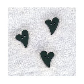 Hjerteformet mrkegrn knap