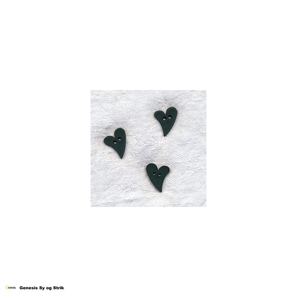 Hjerteformet mrkegrn knap