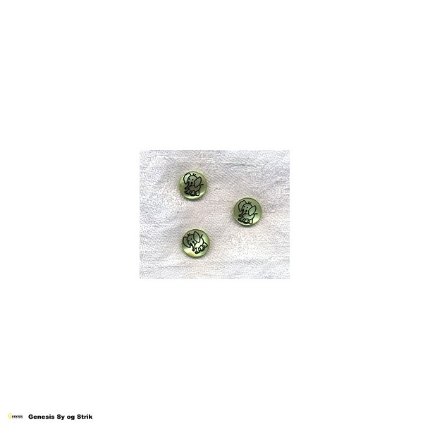 Knap med elefant motiv grn