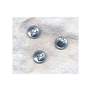 Knap med elefant motiv lysebl