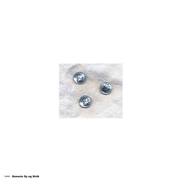 Knap med elefant motiv lysebl