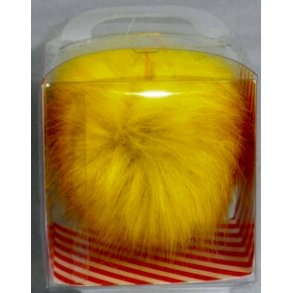 Pompon / pelskvast - Gul - 5 cm.