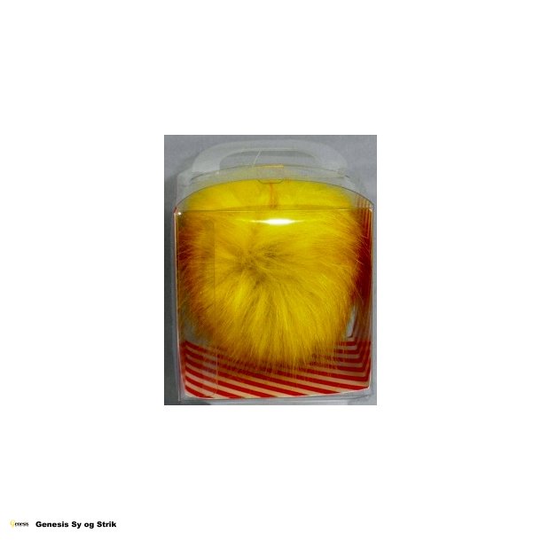 Pompon / pelskvast - Gul - 5 cm.