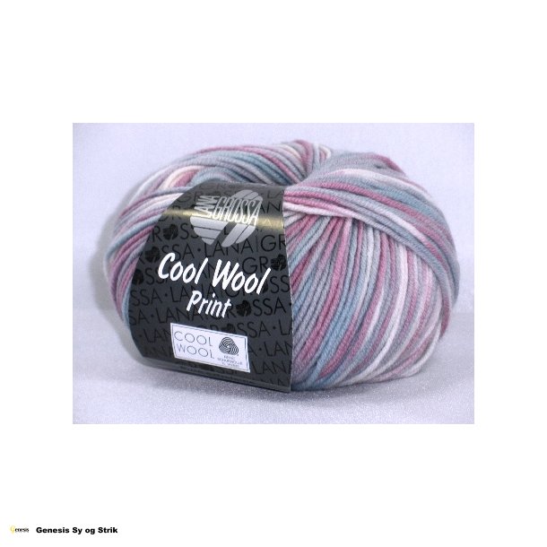 Cool Wool print - Slvgr / mynte / lilla / blegrosa