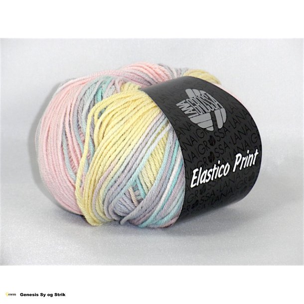 Elastico Print - gul / sart Lilla / Rosa / turkis 