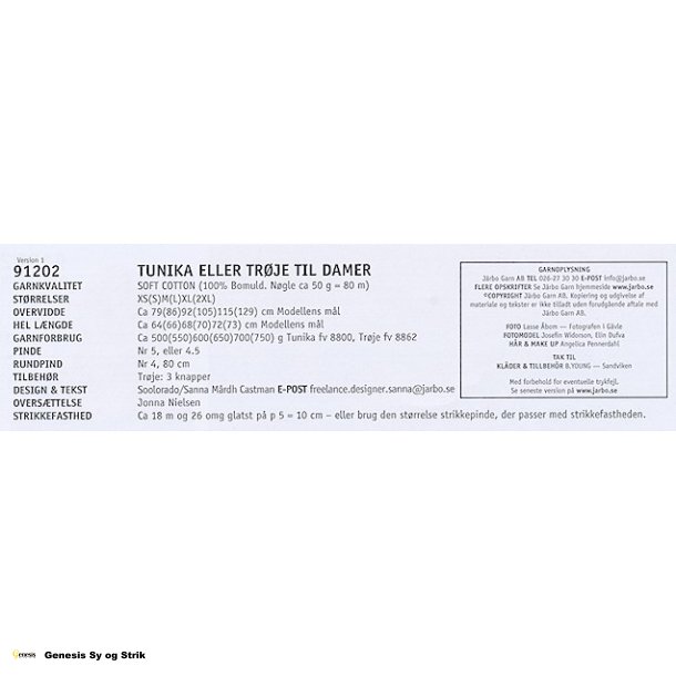 Tunika eller trje til damer