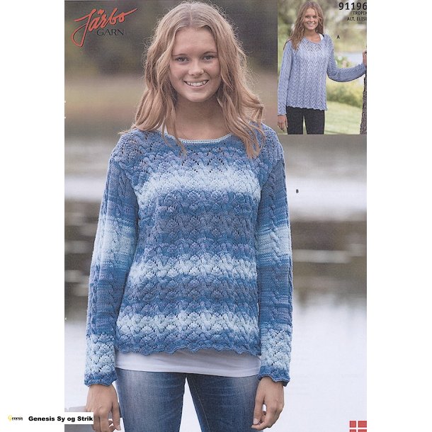 Dametrje med snoninger og blondemnster