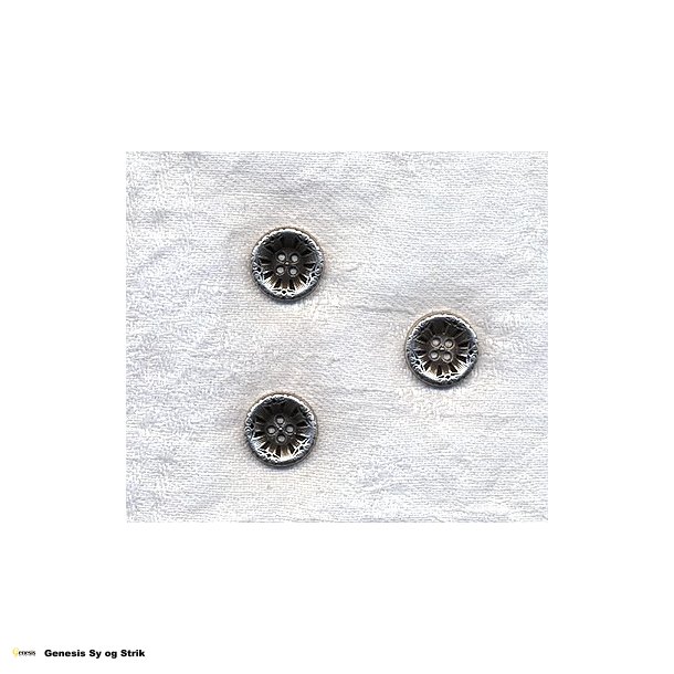 Mnstret metal knap - 16 mm