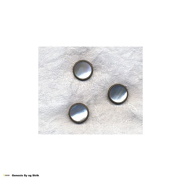 Knap med hvid perlemor - 16 mm