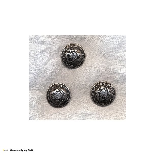 Mnstret metal knap - 23 mm