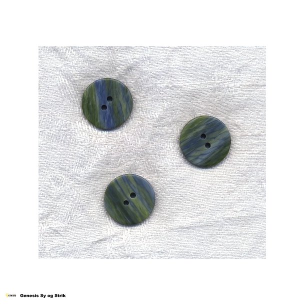 Rund plast knap grn/bl