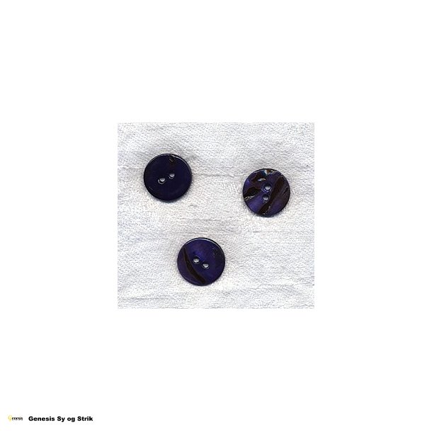 Knap blank mrk lilla perlemor 18 mm