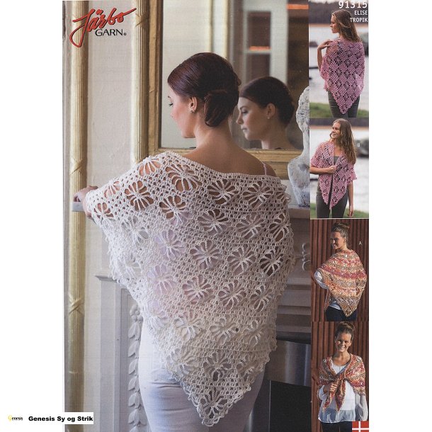 Trekantet sjal med edderkoppemnster