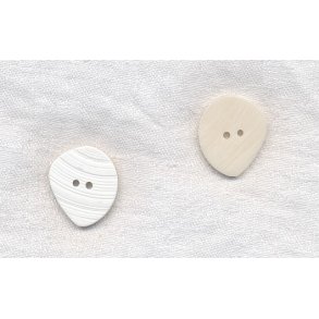 Oval knap - Hvid 23 mm