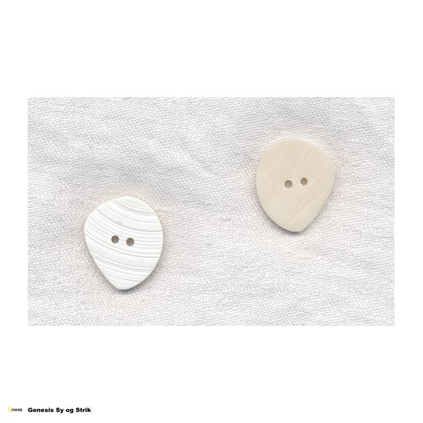 Oval knap - Hvid 23 mm