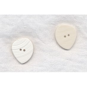 Oval knap - Hvid 28 mm