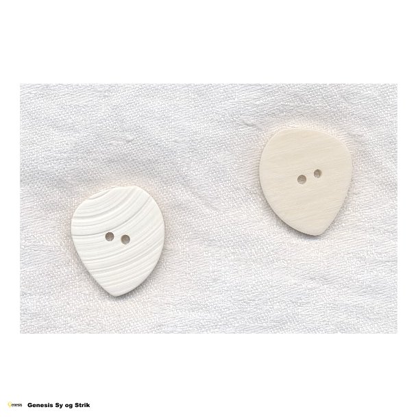 Oval knap - Hvid 28 mm