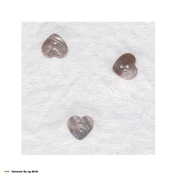 Perlemor hjerte - Brun