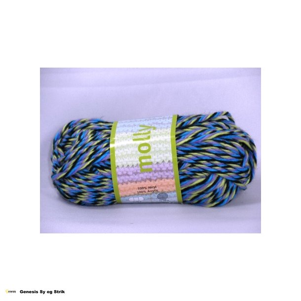 Molly - Turkis, lime, lilla, sort mix