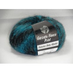 Garzato Fleece print - Turkis / lysegr / sort