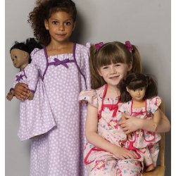Natkjole og pyjamas til piger og dukker