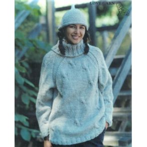 Raglsnsweater med rullekrave