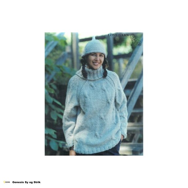 Raglsnsweater med rullekrave