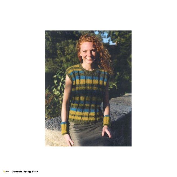 Stribet Mohair-Vest i rib