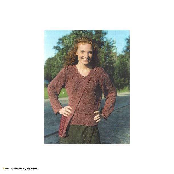 Bluse med hulmnsterborter