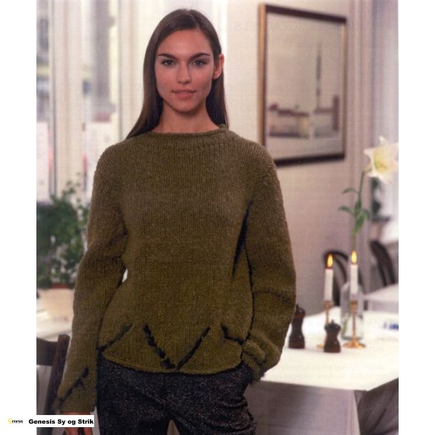 Bluse med zigzagpels