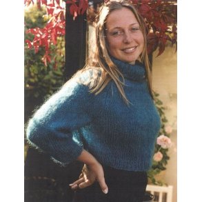 Kort bluse med rullekrave