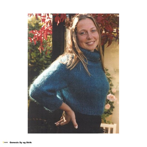 Kort bluse med rullekrave